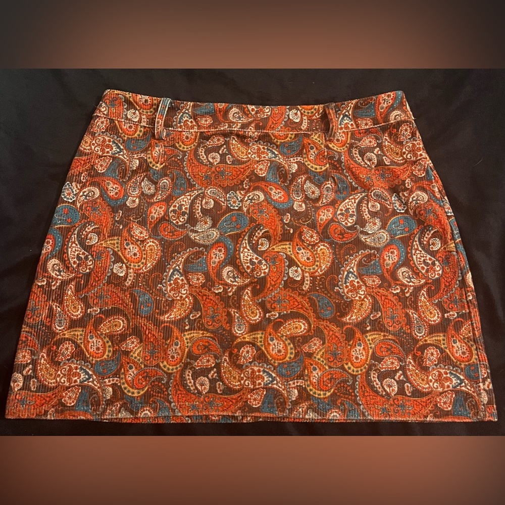 Cider Paisley A-Line Skirt. Never worn, tags still on. Corduroy